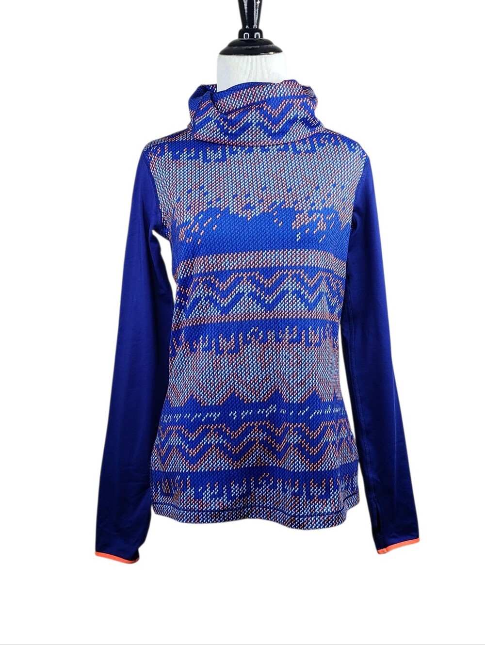Nike Pro Hyperwarm Multicolored Nordic Infinity Cowl Neck Women's Active Top Med